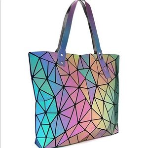 Tikea Geometric Top-handle Luminous Tote/Bag